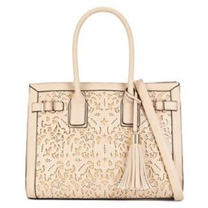 Aldo Cream Tote Bag with Tassel